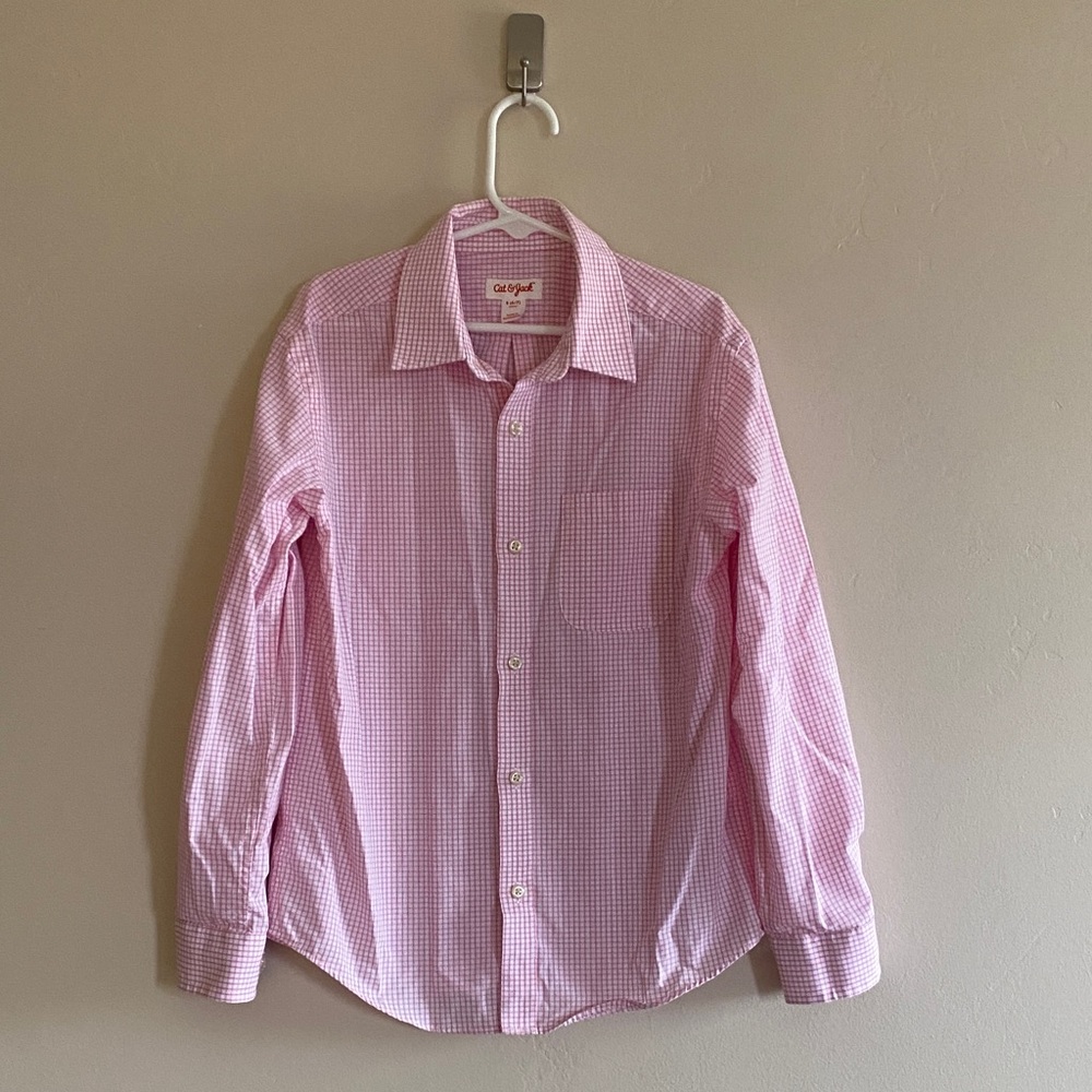 Cat & Jack Pink Checkered Boy’s Casual Shirt